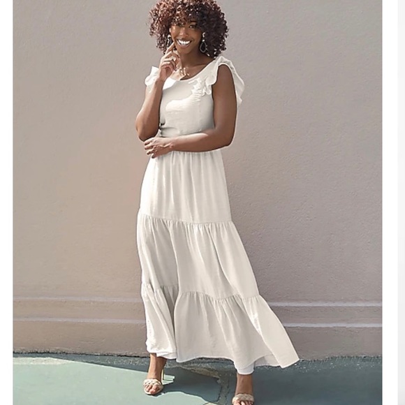 Tiered Ruffle Cutout Back Maxi Dress - Picture 10 of 13